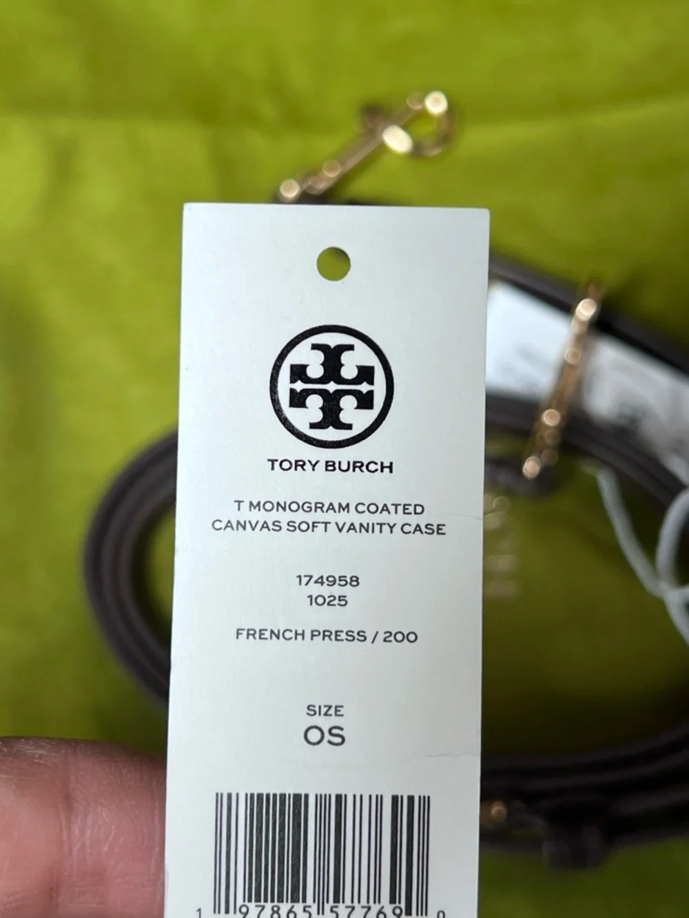 NWT Tory Burch T Monogram Coated Canvas Soft Vanity Case Crossbody Bag Purse‎
